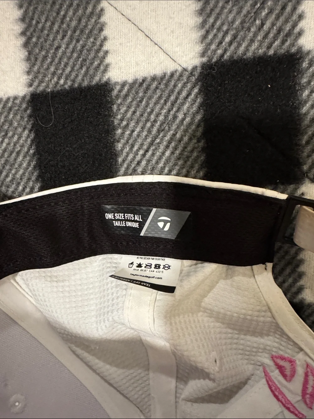 TaylorMade Women's White Cap with Pink Script Logo